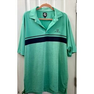Foot Joy Golf Polo Heritage Club Embroidered Men's Tee, Teal Size XL